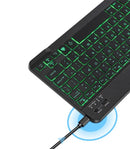 Teclado e mouse Bluetooth sem fio RGB.